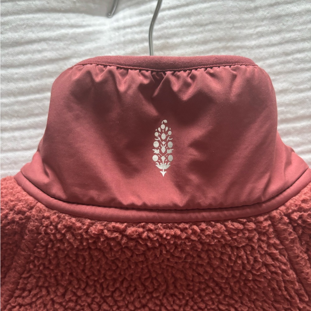 Free People Burgundy Fleece Jacket - Picture 5 of 8